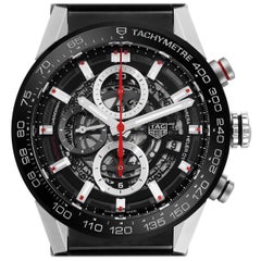 TAG Heuer Carrera Skeleton Dial Steel Mens Watch CAR201V Box Card