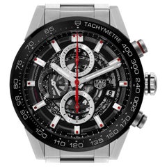 TAG Heuer Carrera Skeleton Dial Steel Mens Watch CAR201V Box Card