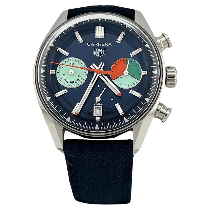 TAG Heuer Carrera Skipper Chronograph CBS2213.FN6002 39mm Cadran bleu Acier