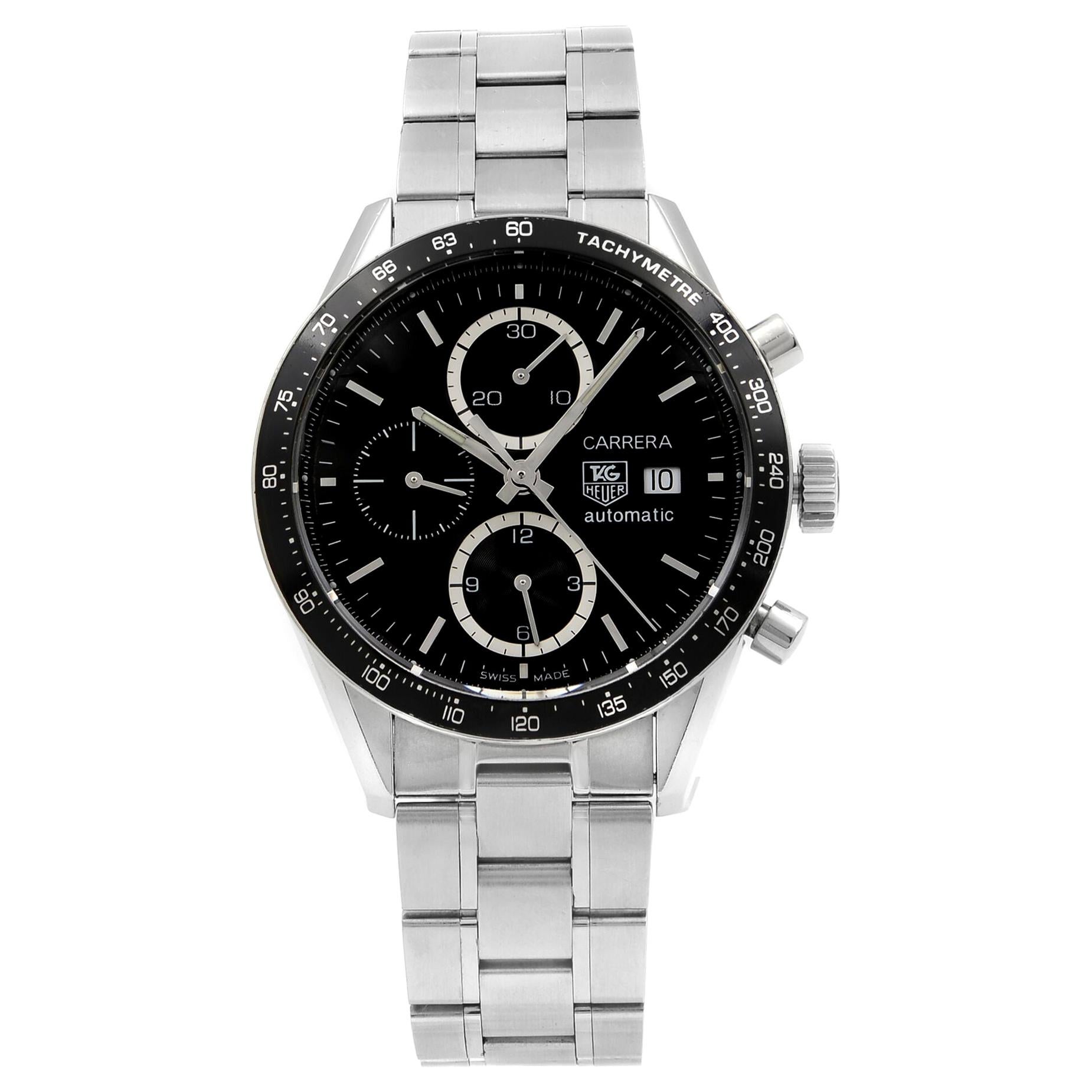 TAG Heuer Carrera Steel Black Dial Automatic Men's Watch CV2010.BA0794
