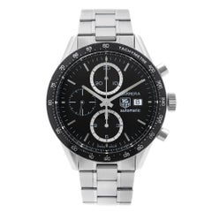 TAG Heuer Carrera Steel Chronograph Black Dial Automatic Men Watch CV2010.BA0786