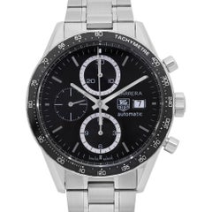 TAG Heuer Montre automatique Carrera Steel Chronograph Black Dial CV2010.BA0786
