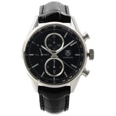 TAG Heuer Carrera Steel Leather Black Dial Automatic Men’s Watch CAR2110.FC6266