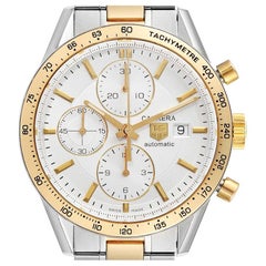 Tag Heuer Carrera Steel Yellow Gold Chronograph Mens Watch CV2050 Card