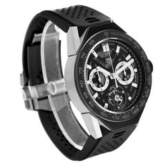 Tag Heuer Carrera Tourbillon Chronograph Titanium Mens Watch ACBF5A80 Box Card