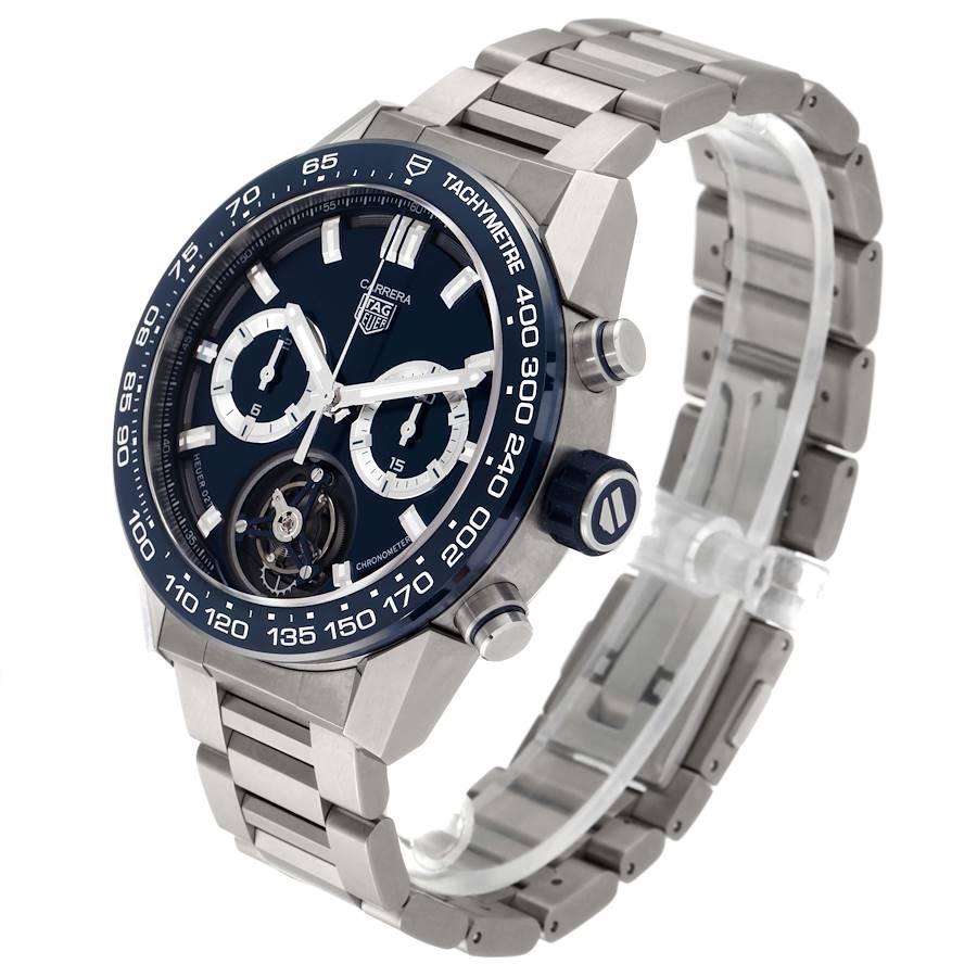 Men's TAG Heuer Carrera Tourbillon Chronograph Titanium Mens Watch CAR5A8C Box Card