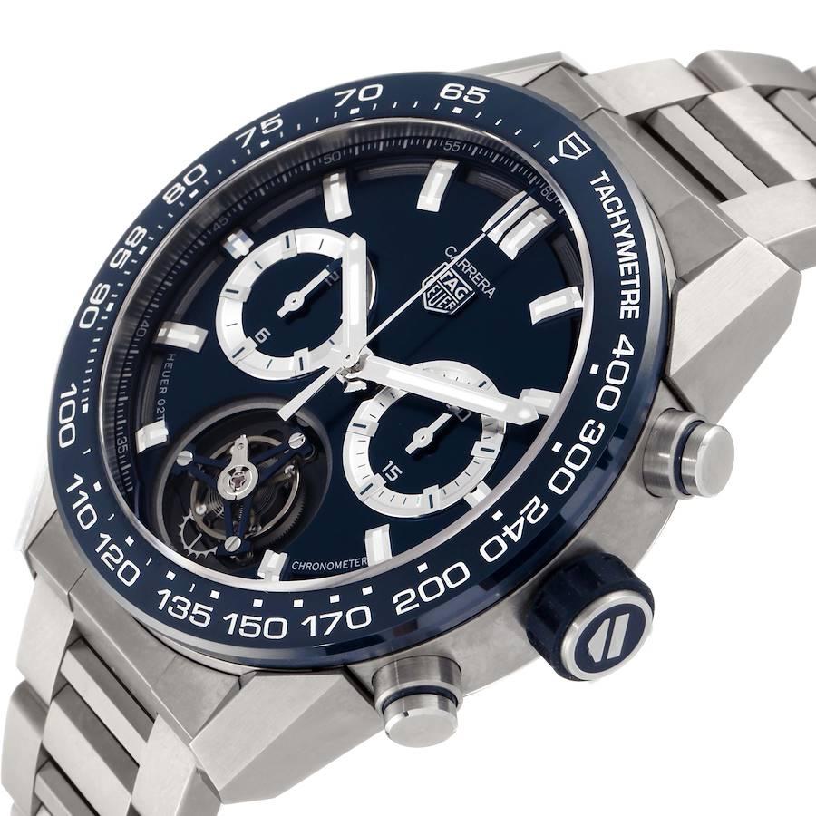 TAG Heuer Carrera Tourbillon Chronograph Titanium Mens Watch CAR5A8C Box Card 1