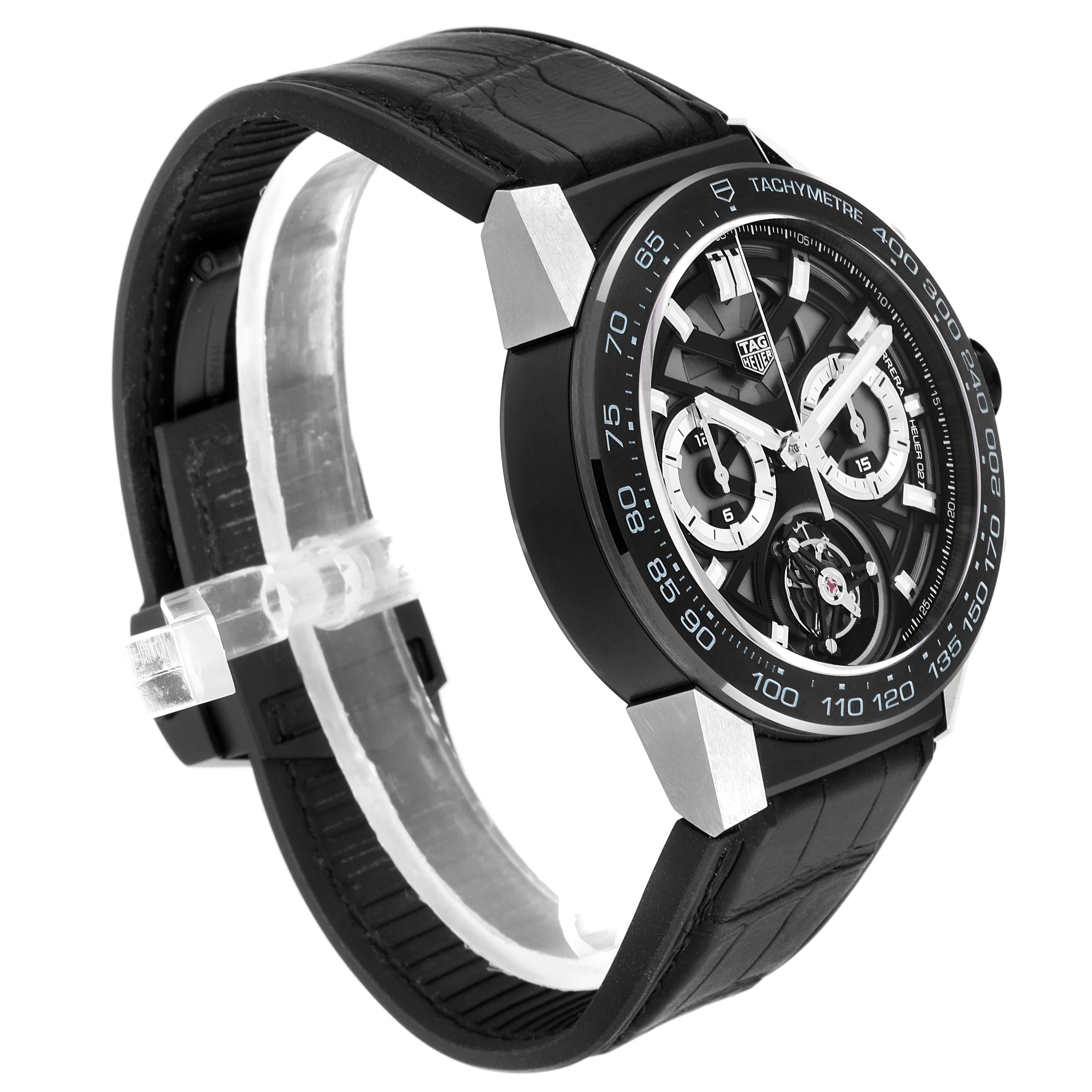 TAG Heuer Carrera Tourbillon Chronograph Titanium Men's Watch CAR5A8Y For Sale 1