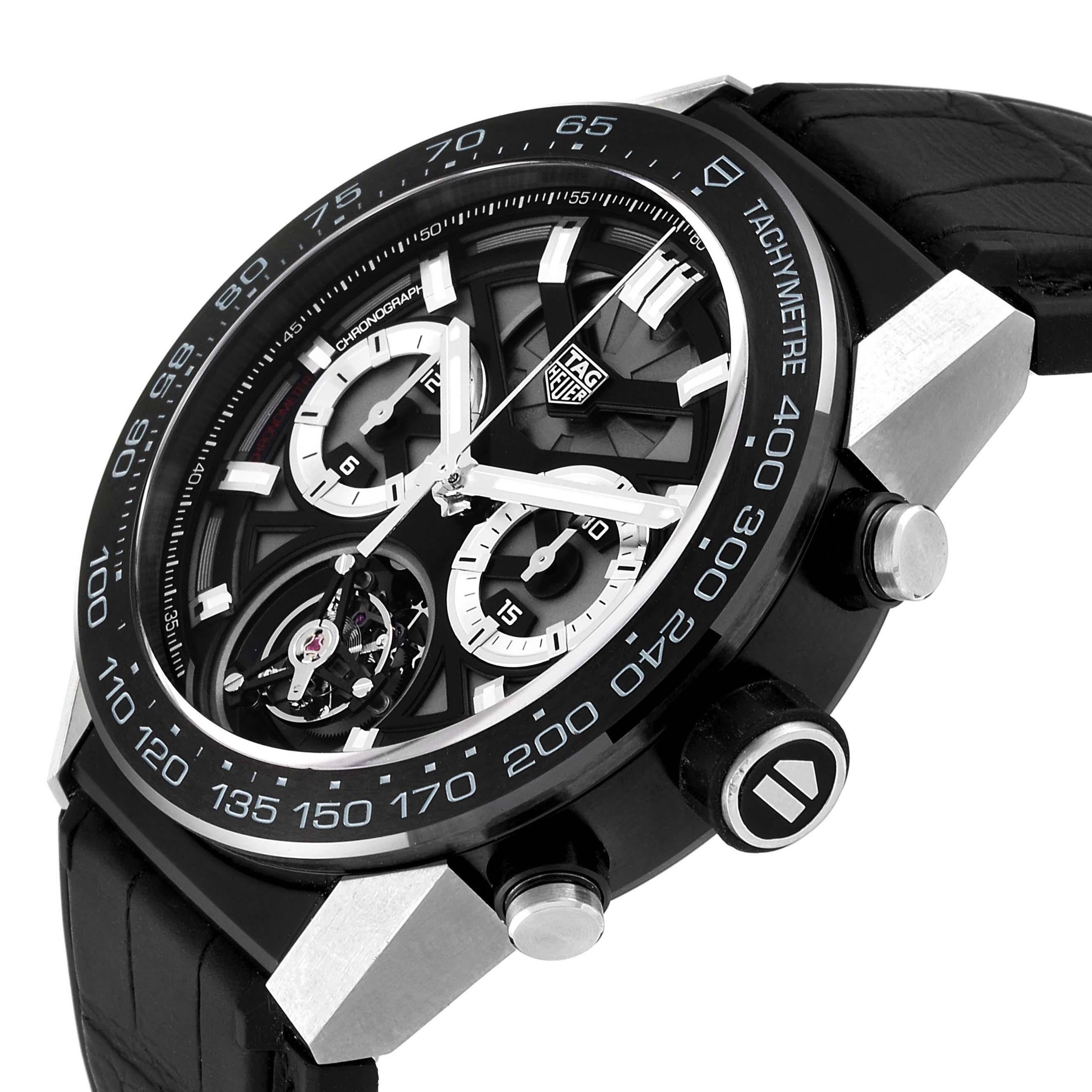 TAG Heuer Carrera Tourbillon Chronograph Titanium Men's Watch CAR5A8Y For Sale 2