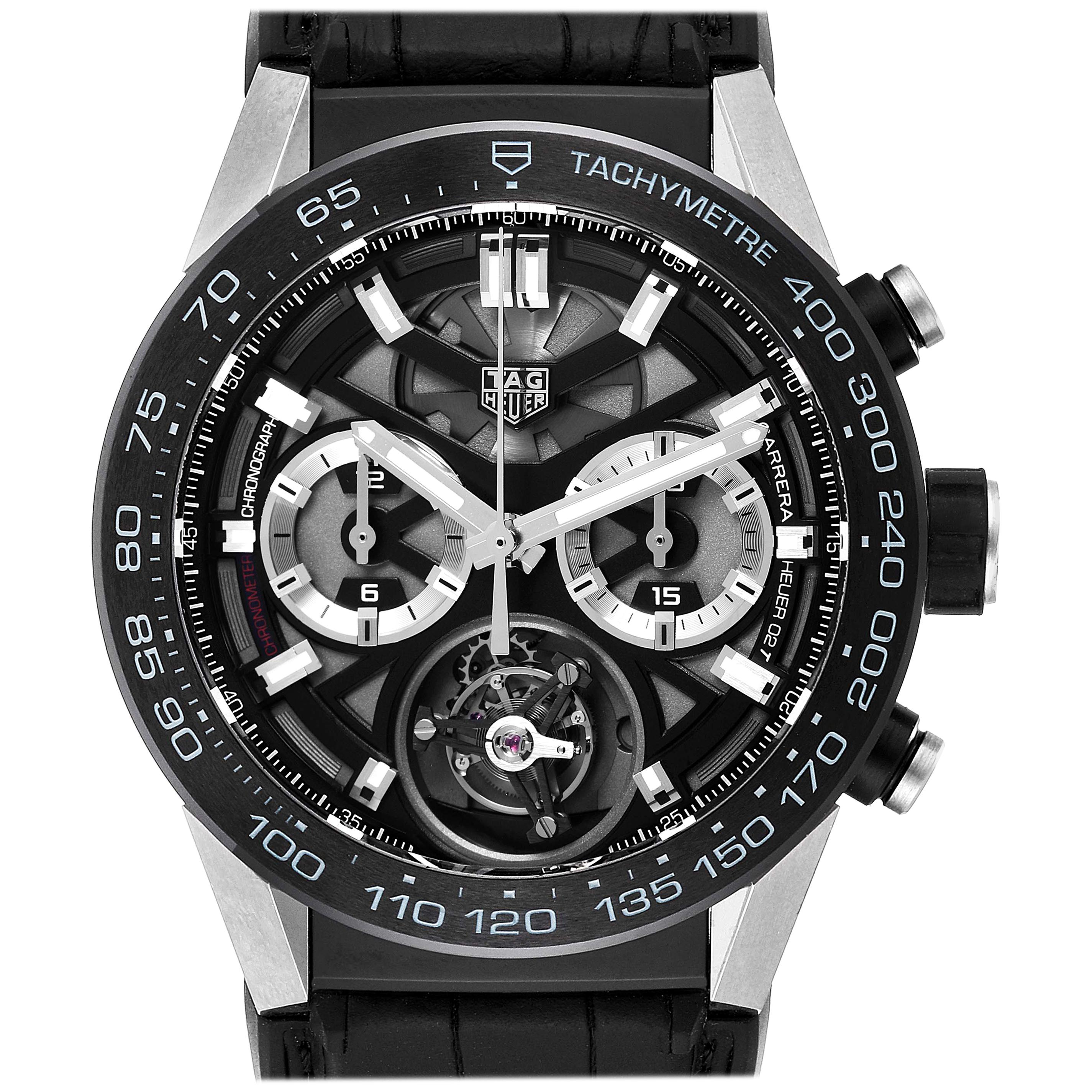 TAG Heuer Carrera Tourbillon Chronograph Titanium Men's Watch CAR5A8Y For Sale