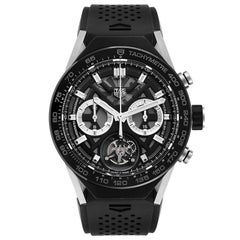 Tag Heuer Carrera Tourbillon Chronograph Titanium Watch ACBF5A80 Box Card