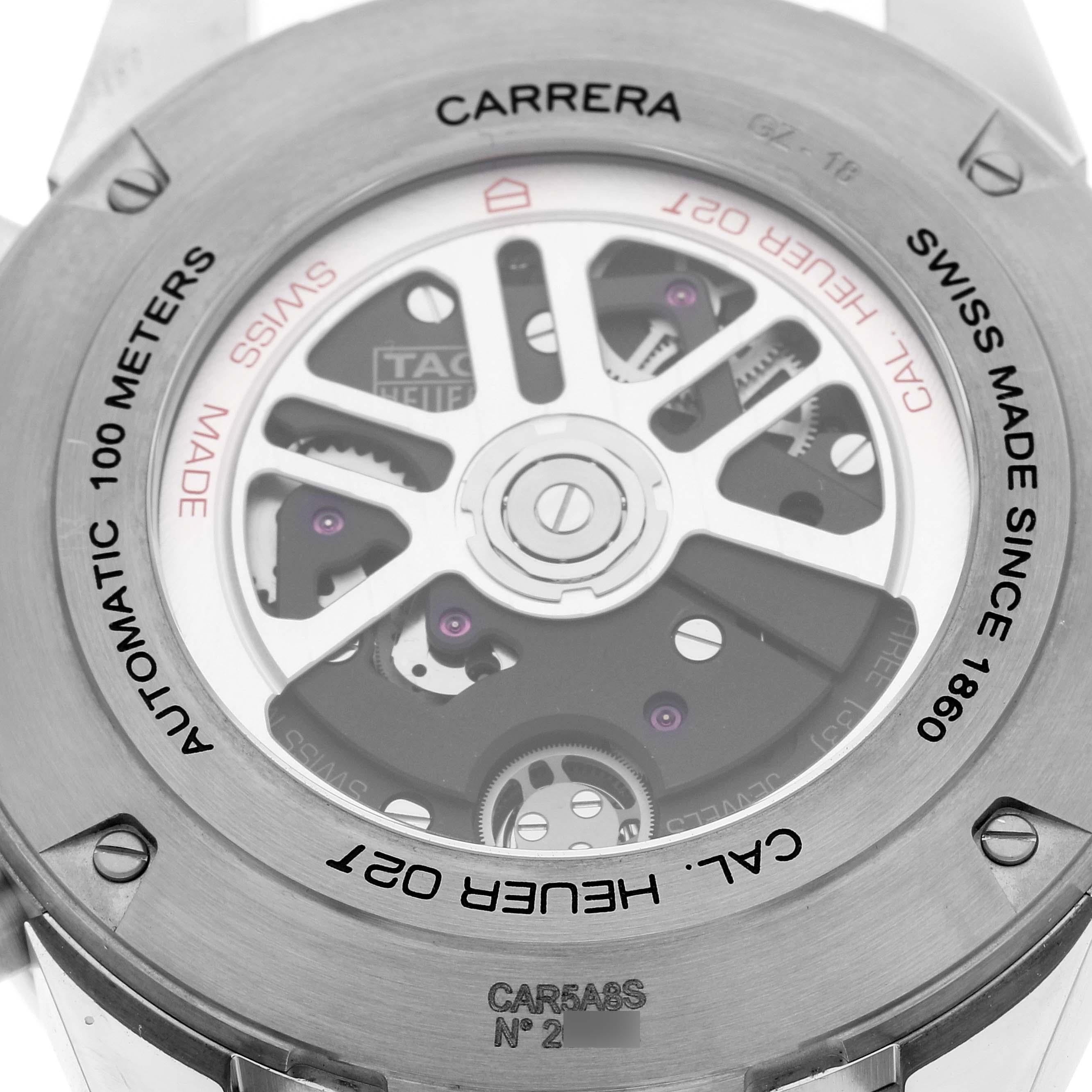 Tag Heuer Carrera Tourbillon Ginza Edition Titanium Mens Watch CAR5A8S Box Card In Excellent Condition In Atlanta, GA