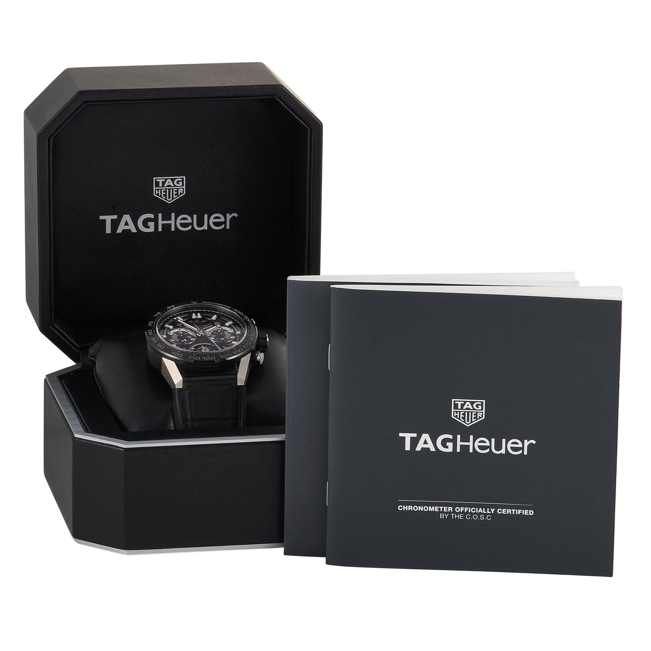 TAG Heuer Carrera Tourbillon Watch CAR5A8Y.FC6377 In Excellent Condition In Southampton, PA