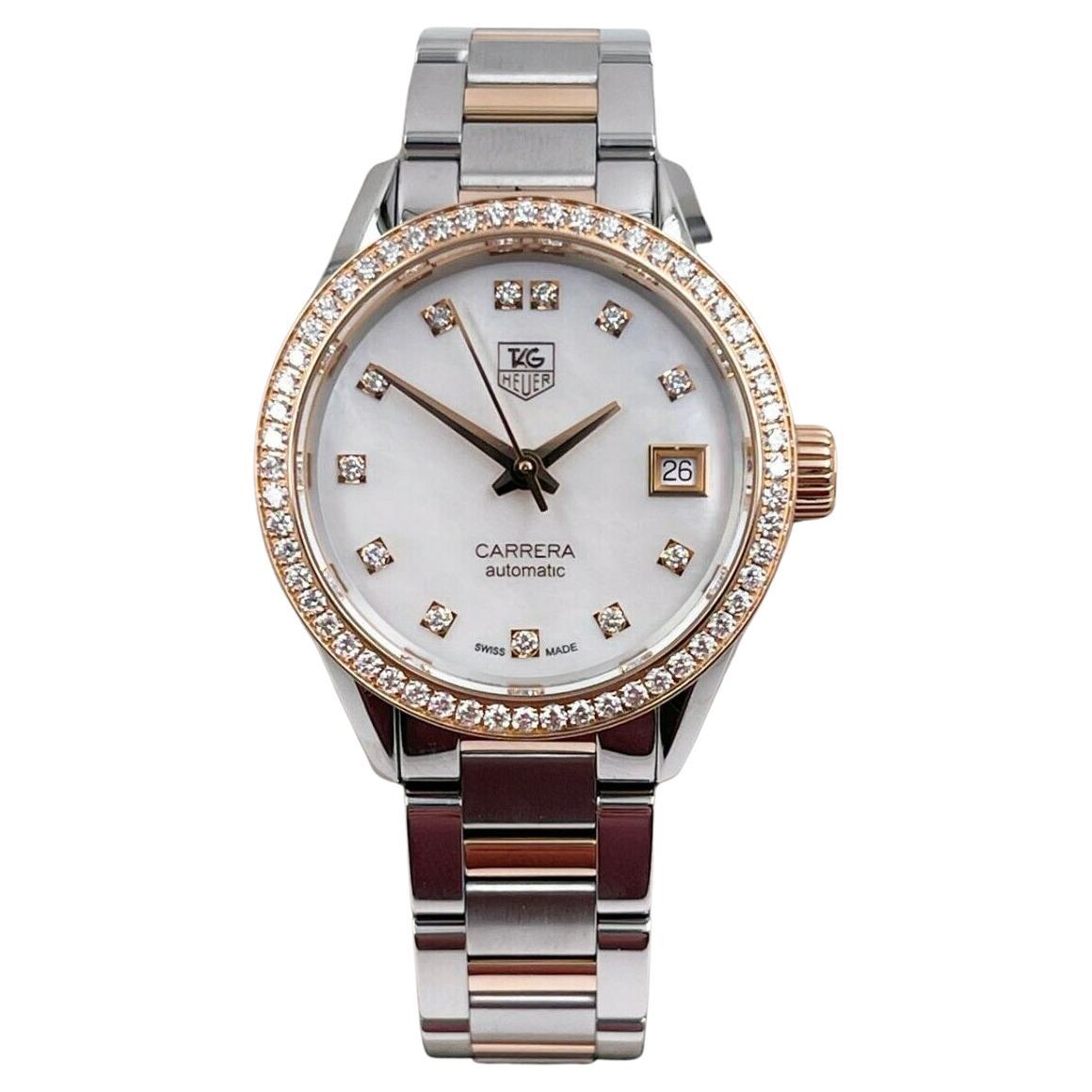 Tag Heuer Carrera War2453.bd0777 Mother Of Pearl Dial Ladies Box Papers
