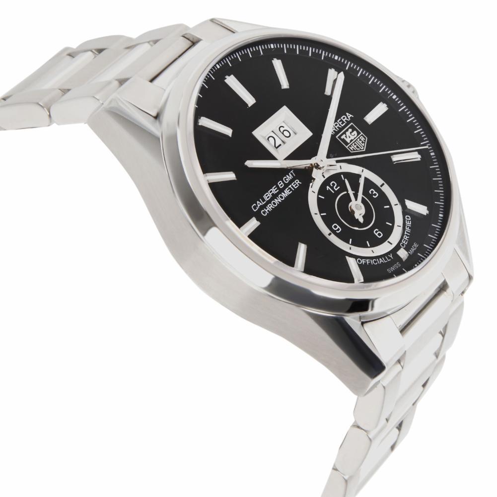 Tag Heuer Carrera Reference #: WAR5010.BA0723. Mens Automatic Self Wind Watch Stainless Steel Black 40 MM. Verified and Certified by WatchFacts. 1 year warranty offered by WatchFacts.
