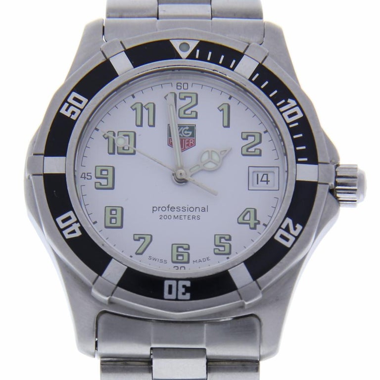 Tag Heuer Carrera Wm1111 With 7.5 in. Band and White Dial For Sale at 1stDibs