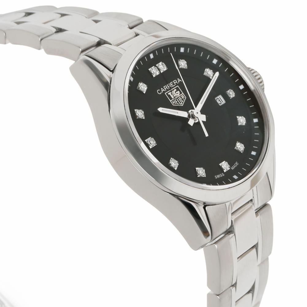Tag Heuer Carrera Reference #: WV1410.BA0793. Womens Quartz Watch Stainless Steel Black 0 MM. Verified and Certified by WatchFacts. 1 year warranty offered by WatchFacts.

