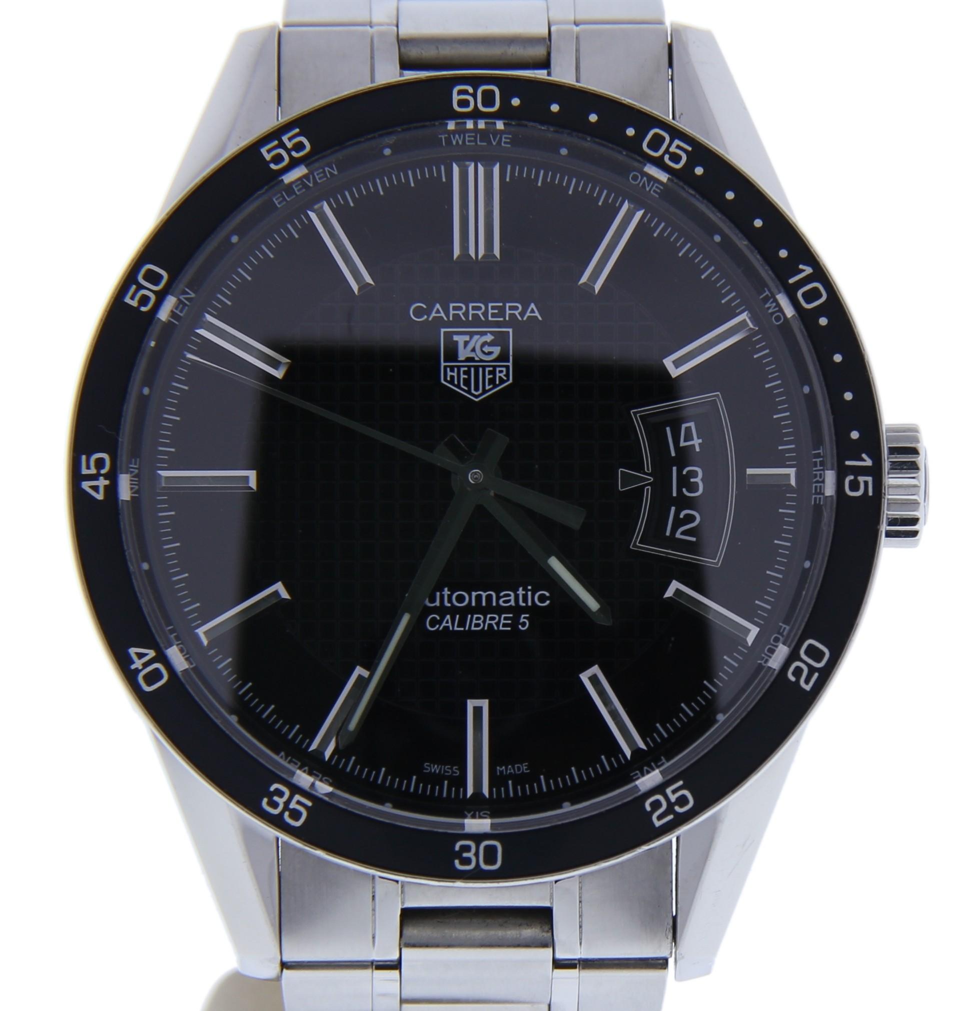 TAG Heuer Carrera WV211M with 7.5 Band, Stainless-Steel Bezel and Black Dial