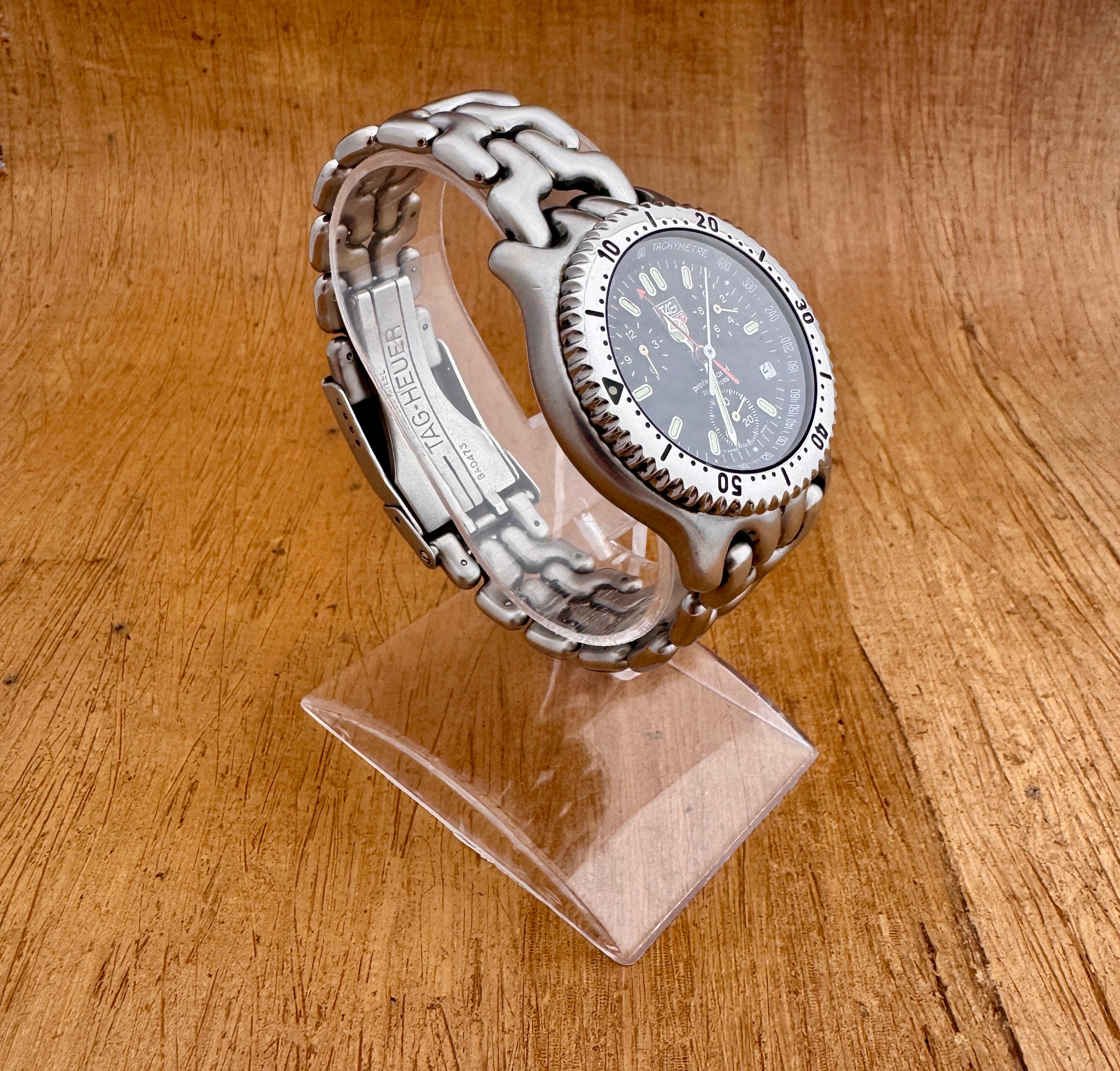 Uomo Orologio TAG Heuer Corongraph CG1110-0 Professional Quadrante Nero 200M in vendita