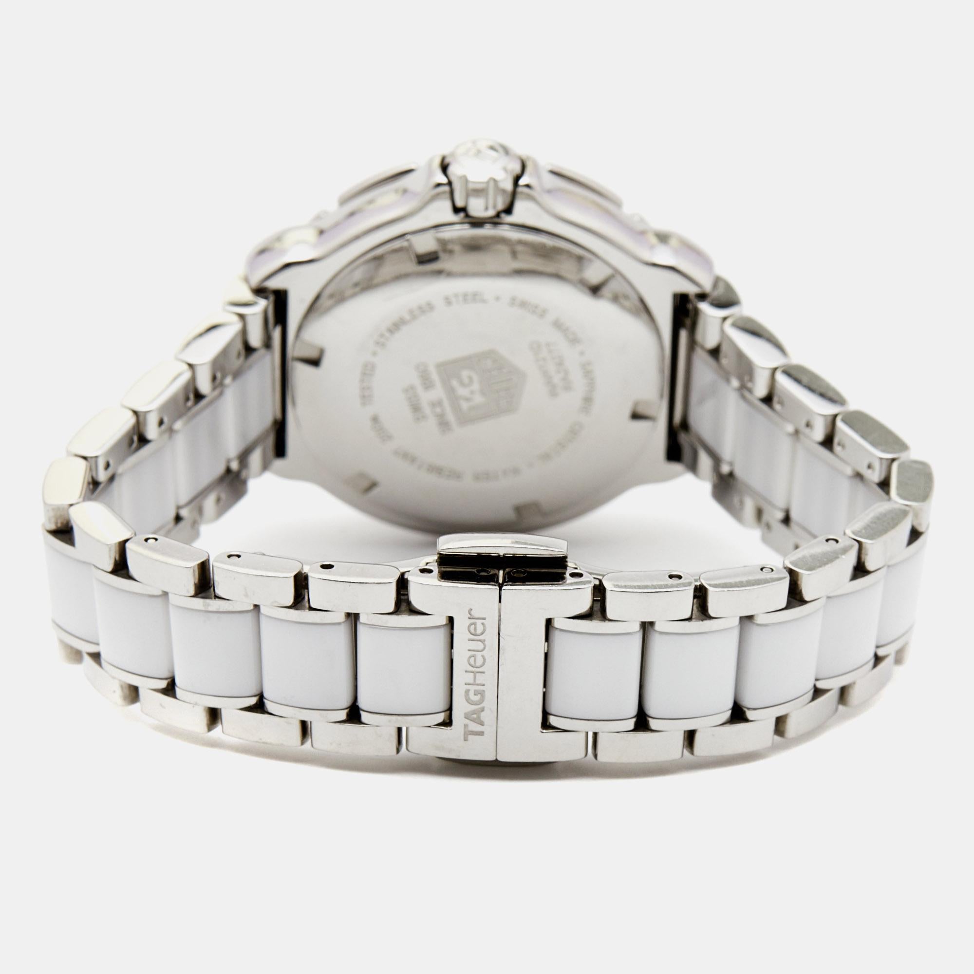 TAG Heuer Diamond Stainless Steel Ceramic Formula 1 Women's Wristwatch 37 mm For Sale 1