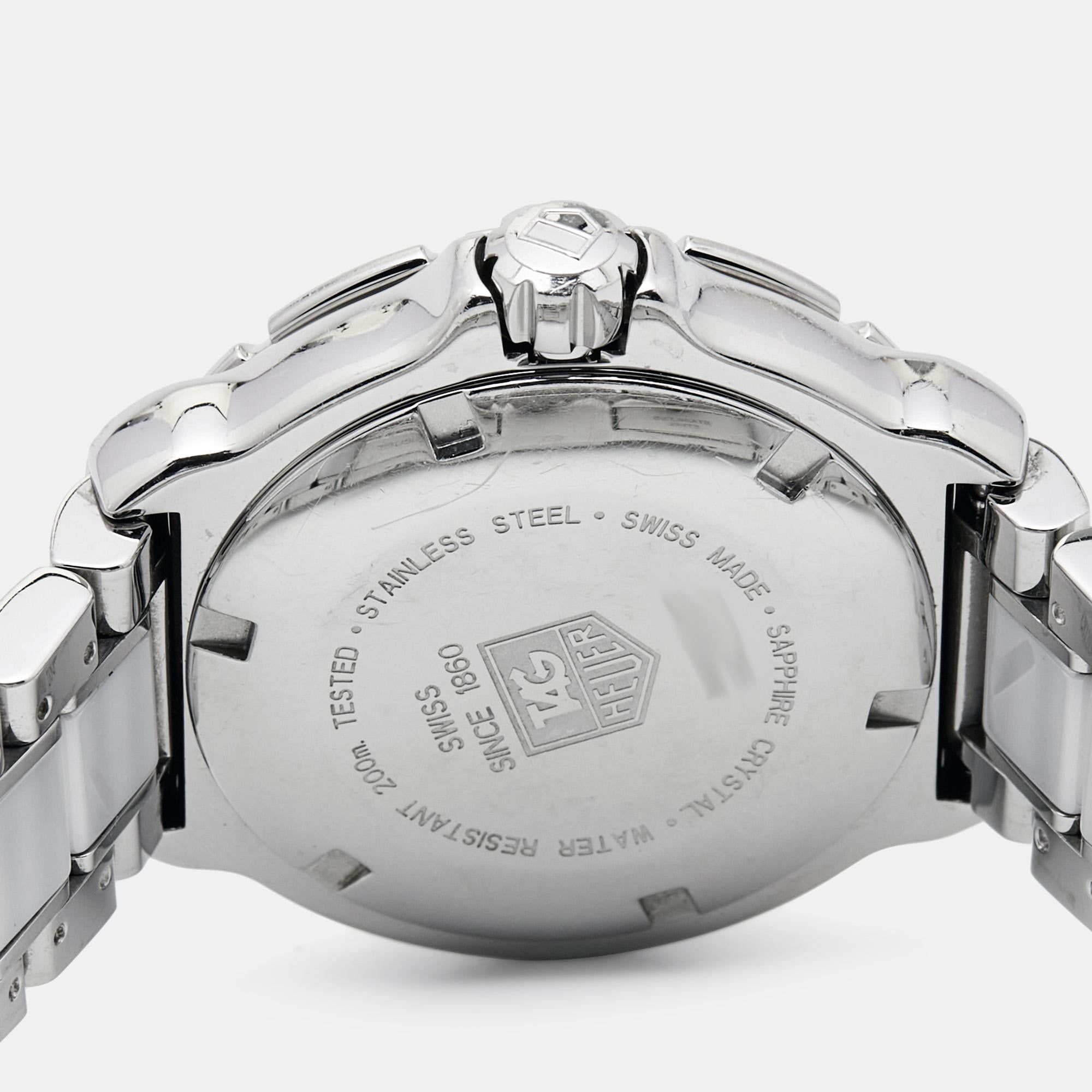 TAG Heuer Diamond Stainless Steel Ceramic Formula 1 Women's Wristwatch 37 mm For Sale 2