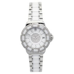 TAG Heuer Reloj de pulsera de mujer Formula 1 de acero inoxidable con diamantes y cerámica 37 mm