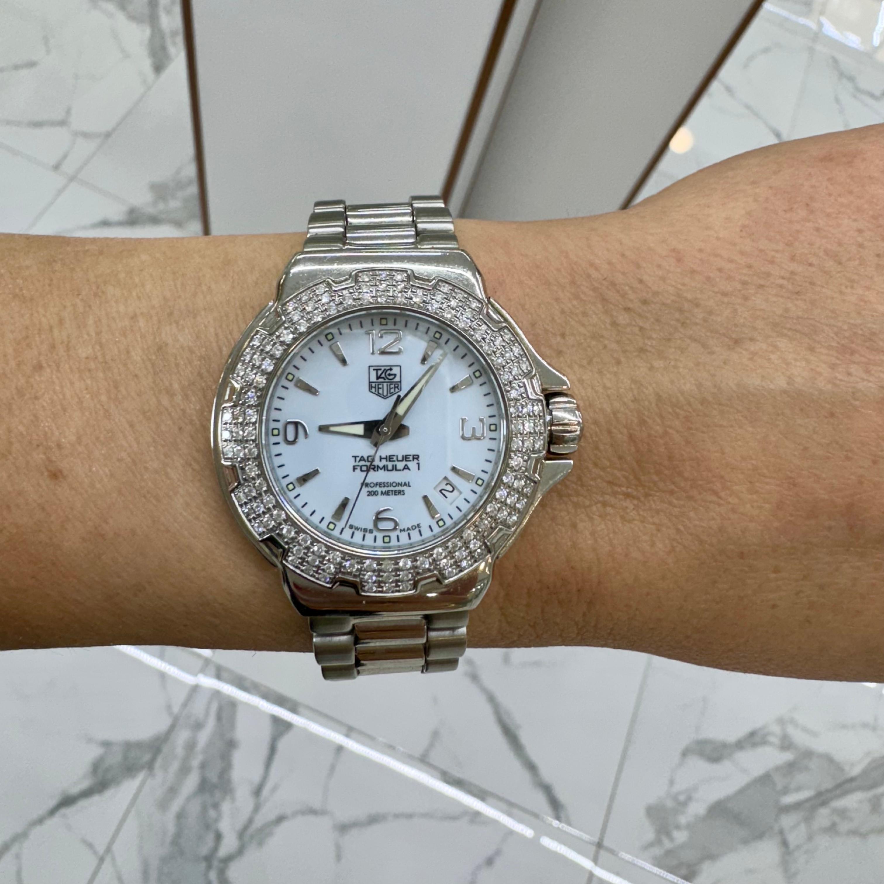 Tag Heuer Formula 1 37MM WAC1215 Diamond Bezel Stainless Steel Ladies Watch 3