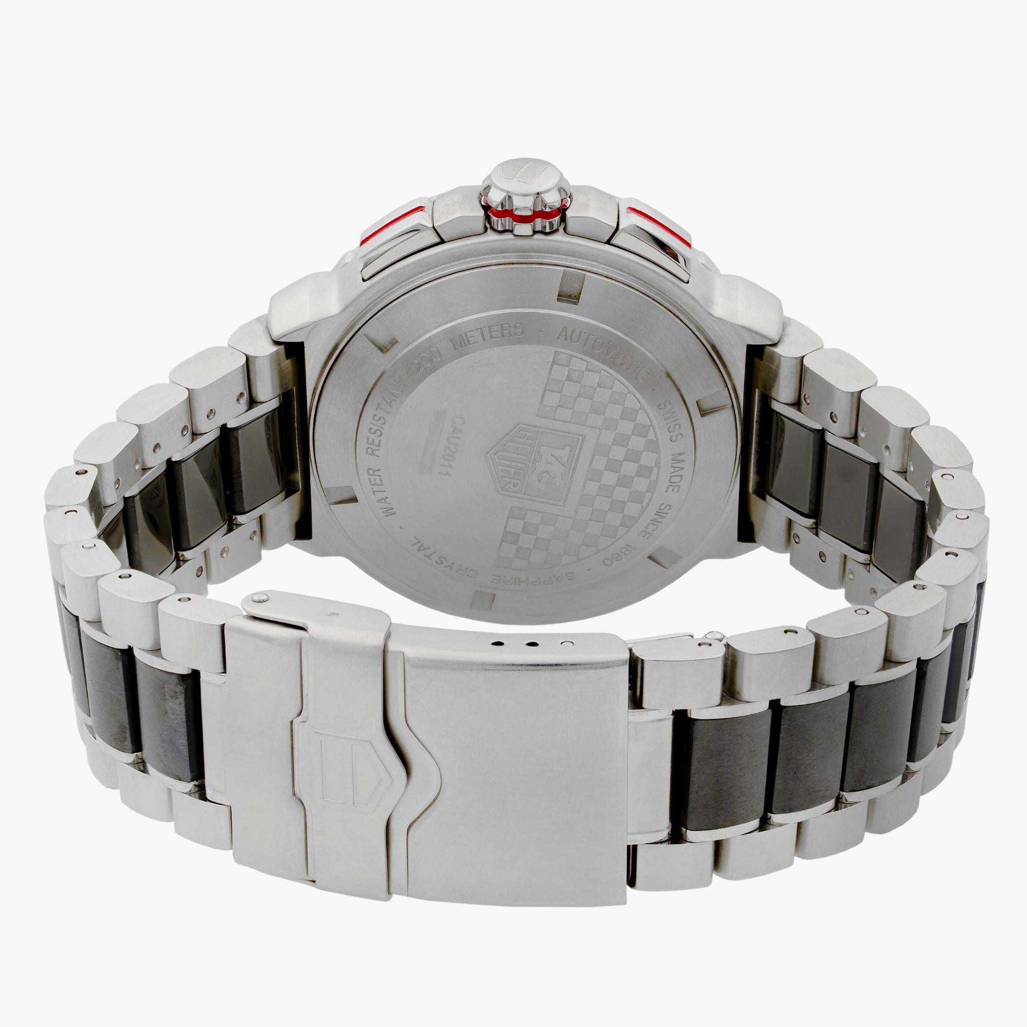 TAG Heuer Formula 1 Steel Ceramic Automatic Mens Watch CAU2011.BA0873 In Excellent Condition In New York, NY