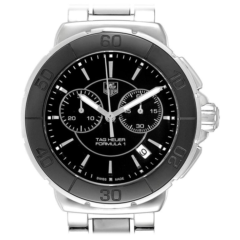 Tag Heuer Formula 1 Chronograph Steel Ceramic Unisex Watch Cah1210 Card For Sale At 1stdibs