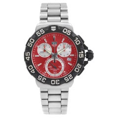 Used Tag Heuer Formula 1 Chronograph Steel Red Dial Mens Quartz Watch CAH1112.BA0850