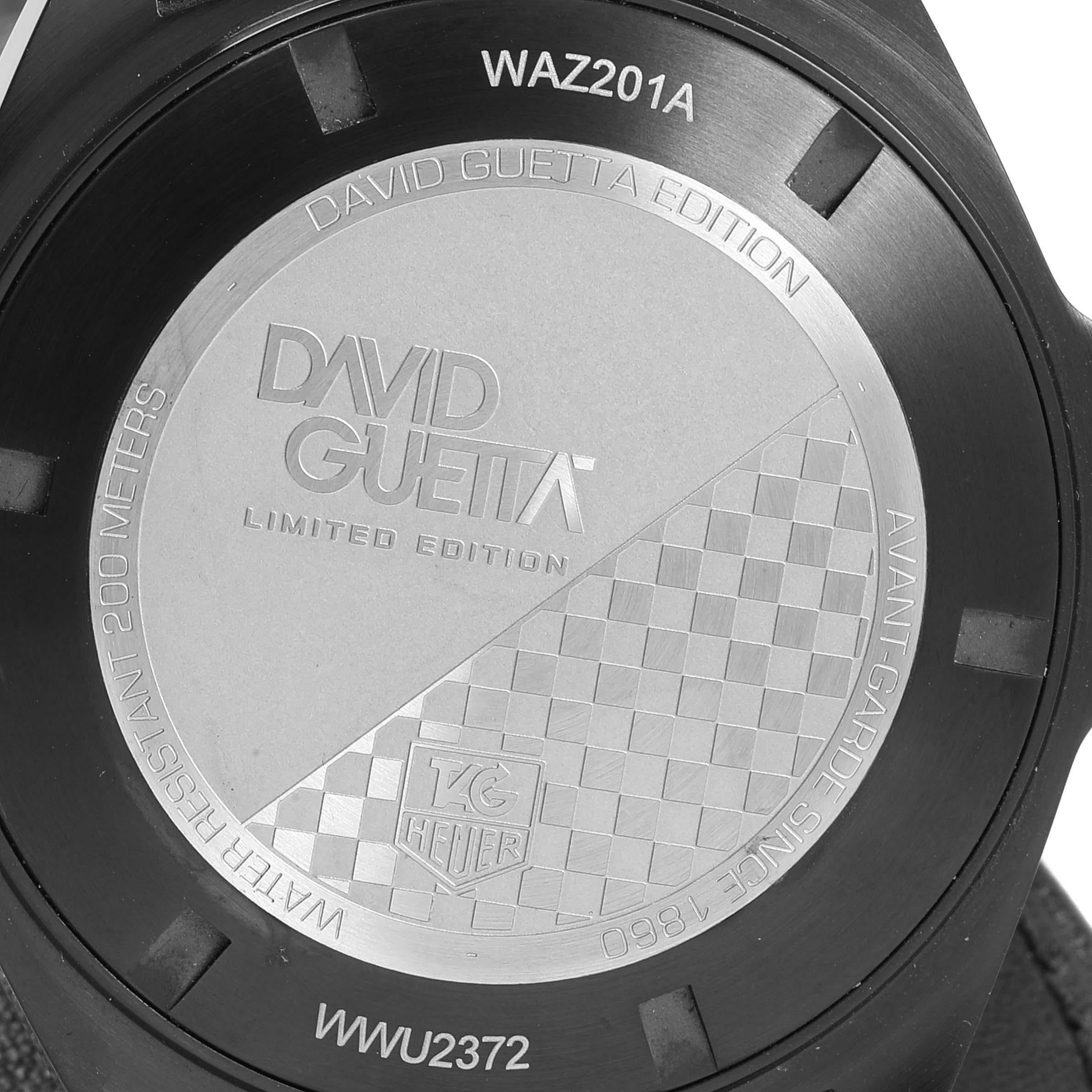 TAG Heuer Formula 1 GMT David Guetta Titanium PVD Batman Watch WAZ201A In Excellent Condition In Atlanta, GA