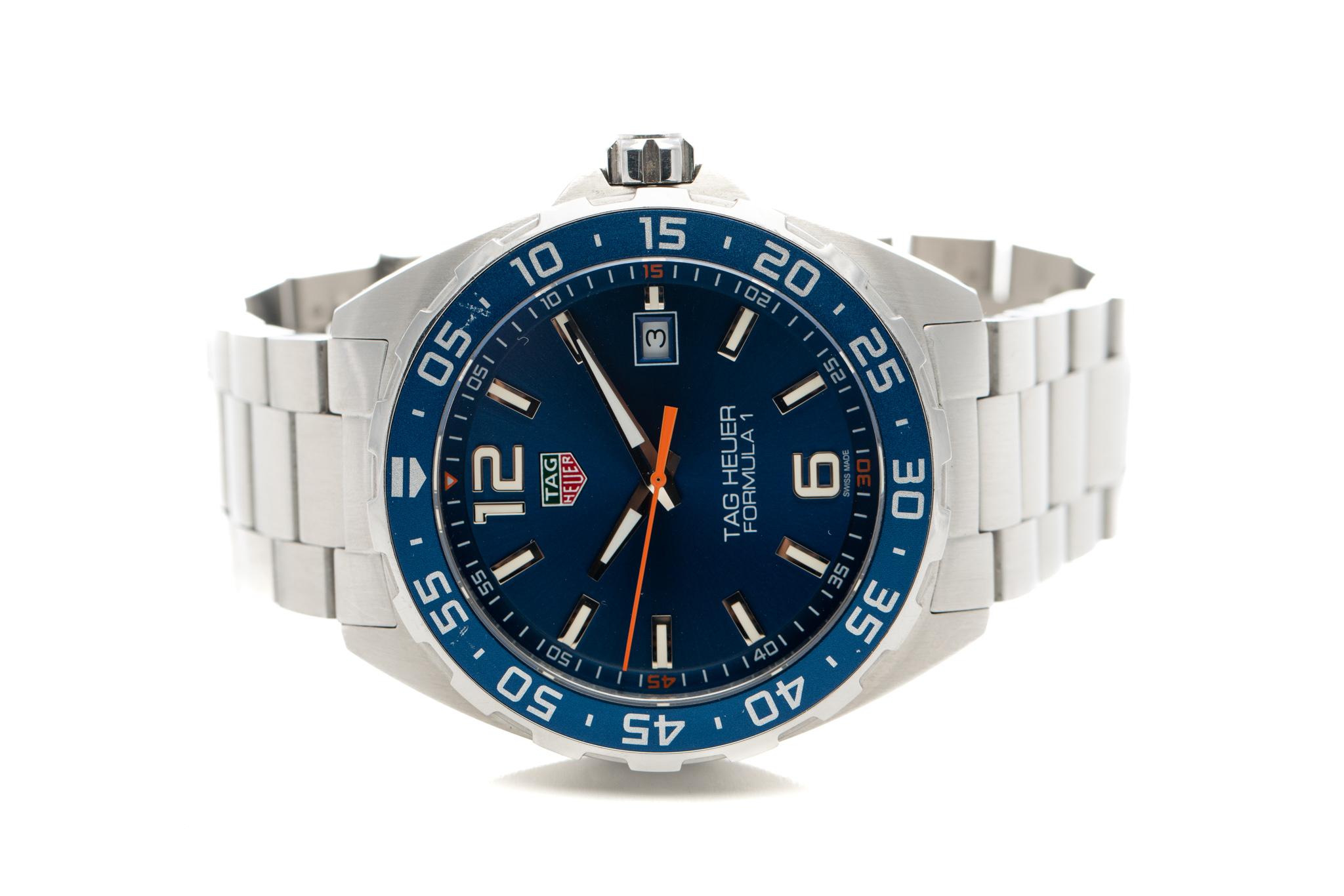 Tag Heuer Formula 1 Quartz 43mm Stainless Steel Blue Dial Ref: WAZ1010 In Excellent Condition In București, RO