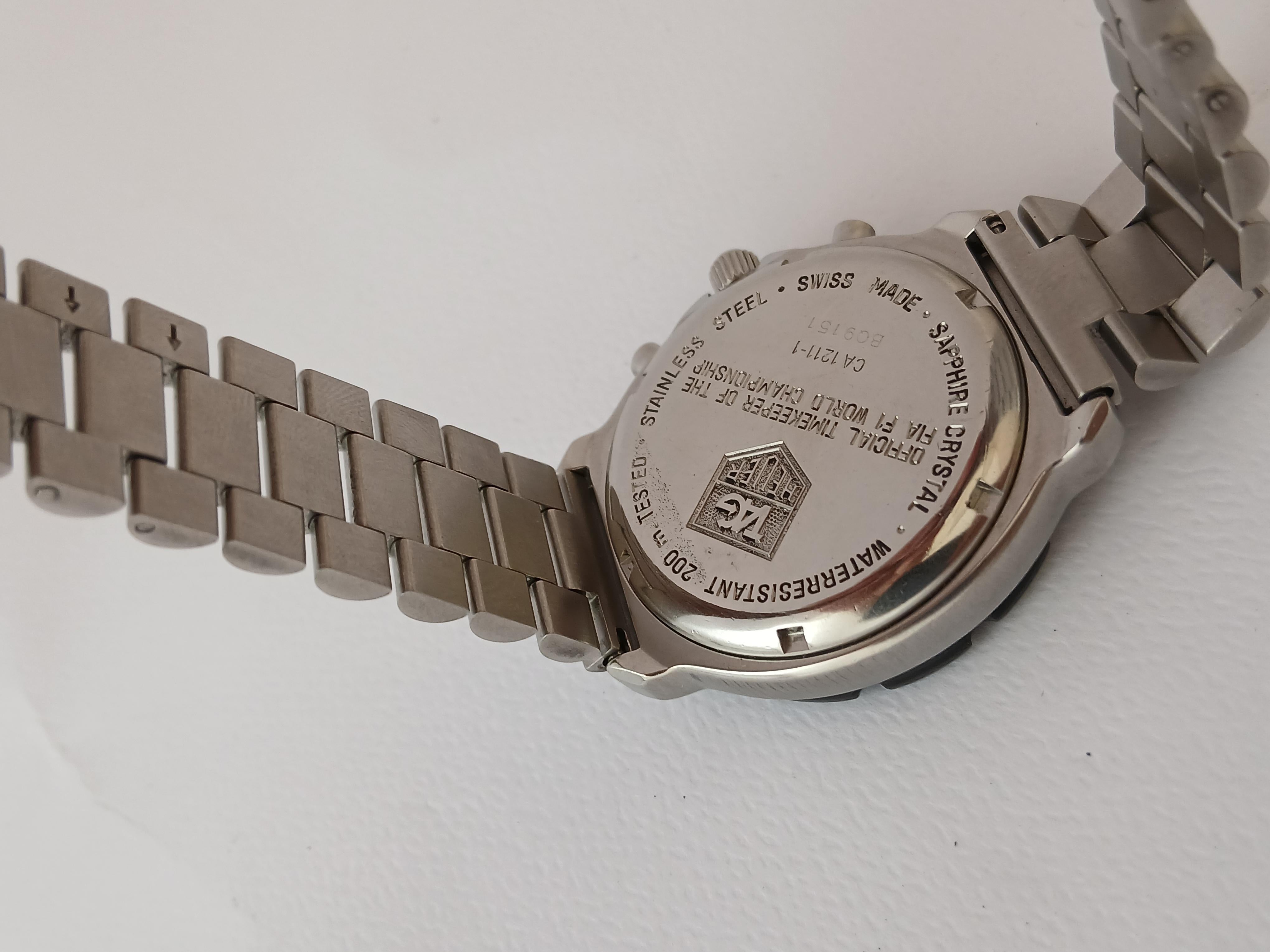 TAG Heuer Formula 1 Quartz Black Dial Chronograph CA1211 Mens Watch For Sale 9