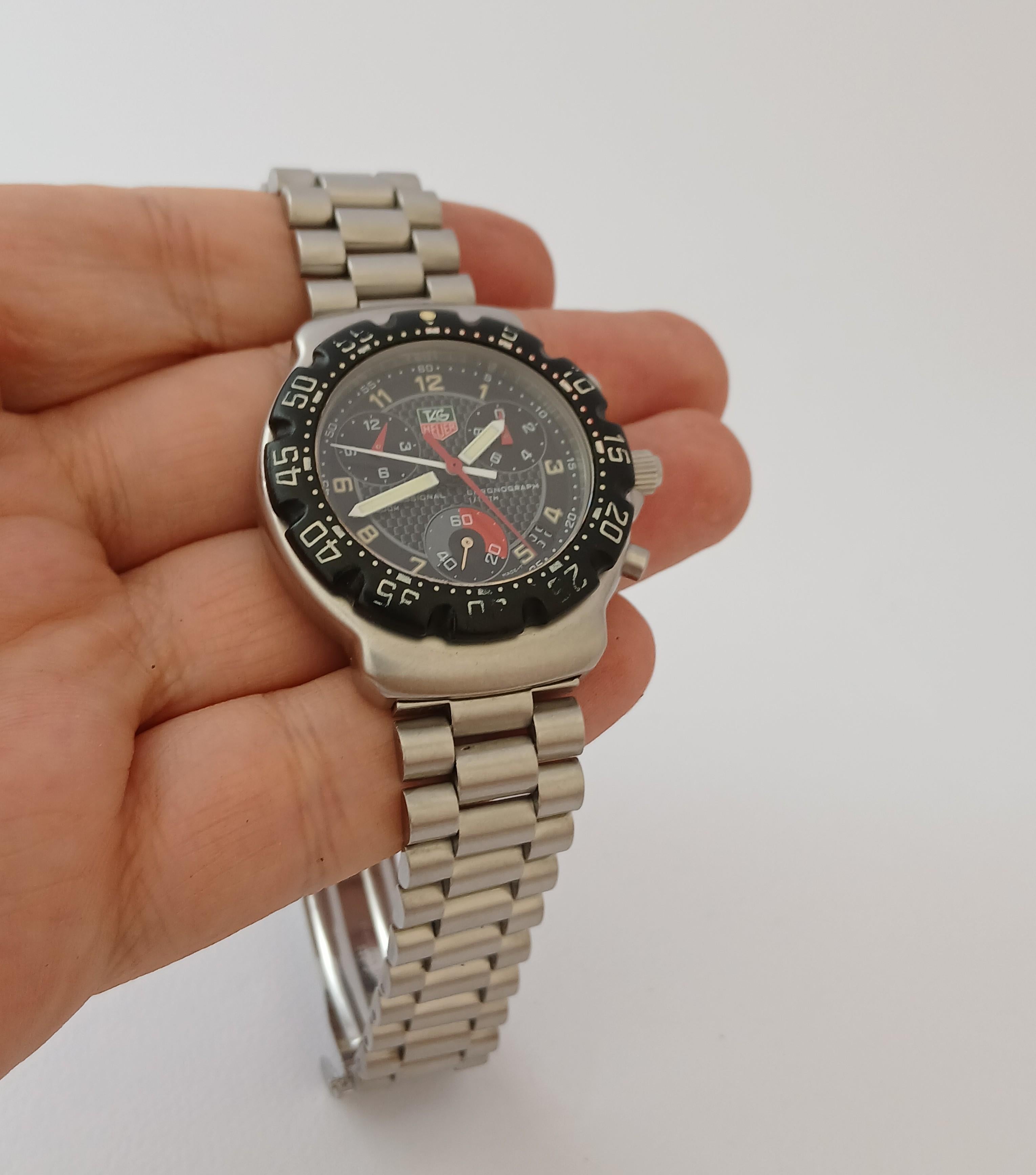 TAG Heuer Formula 1 Quartz Black Dial Chronograph CA1211 Mens Watch For Sale 6