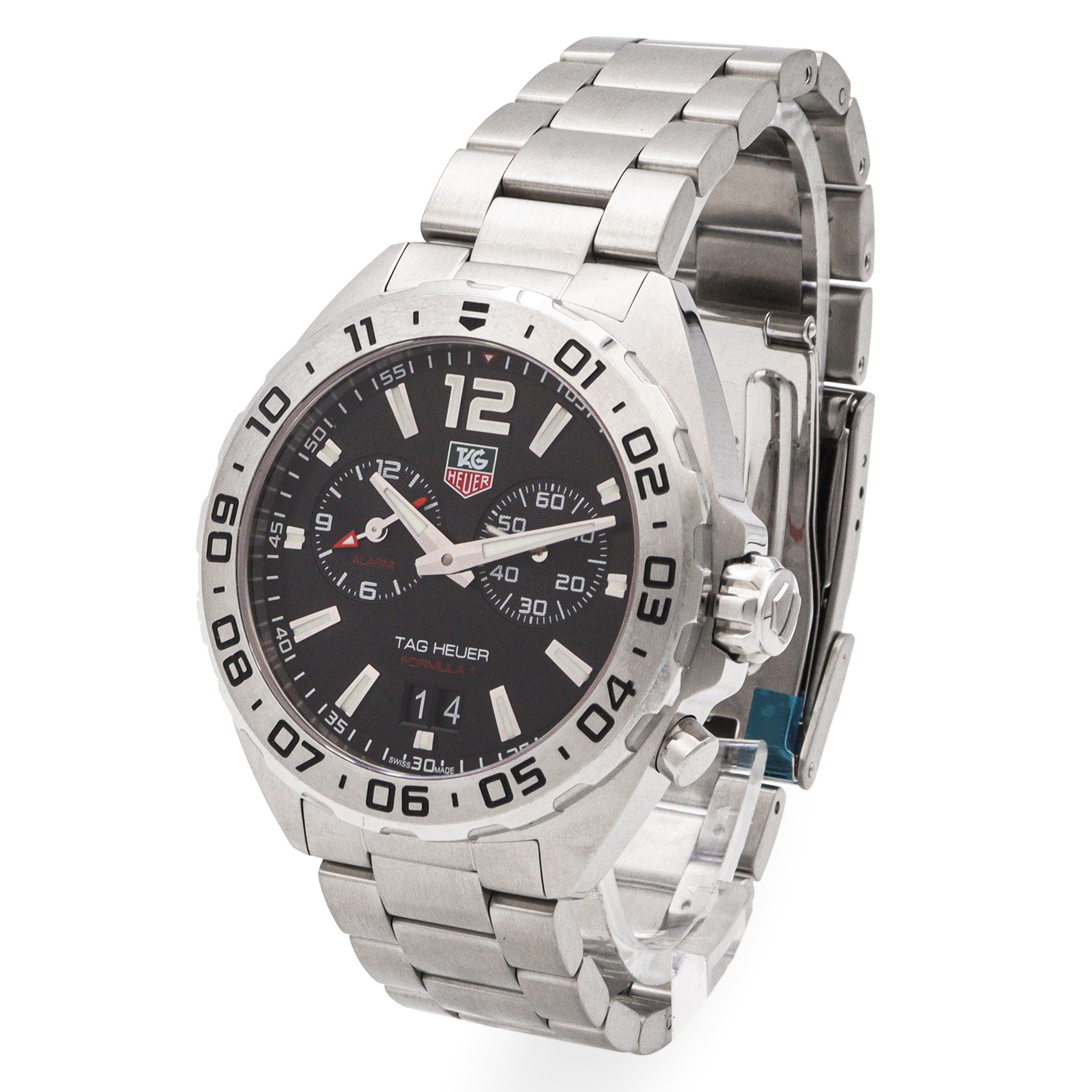 TAG Heuer Formula 1 Edelstahl Chronograph Quarz Herrenuhr Ref. WAZ111A im Zustand „Gut“ im Angebot in New York, NY