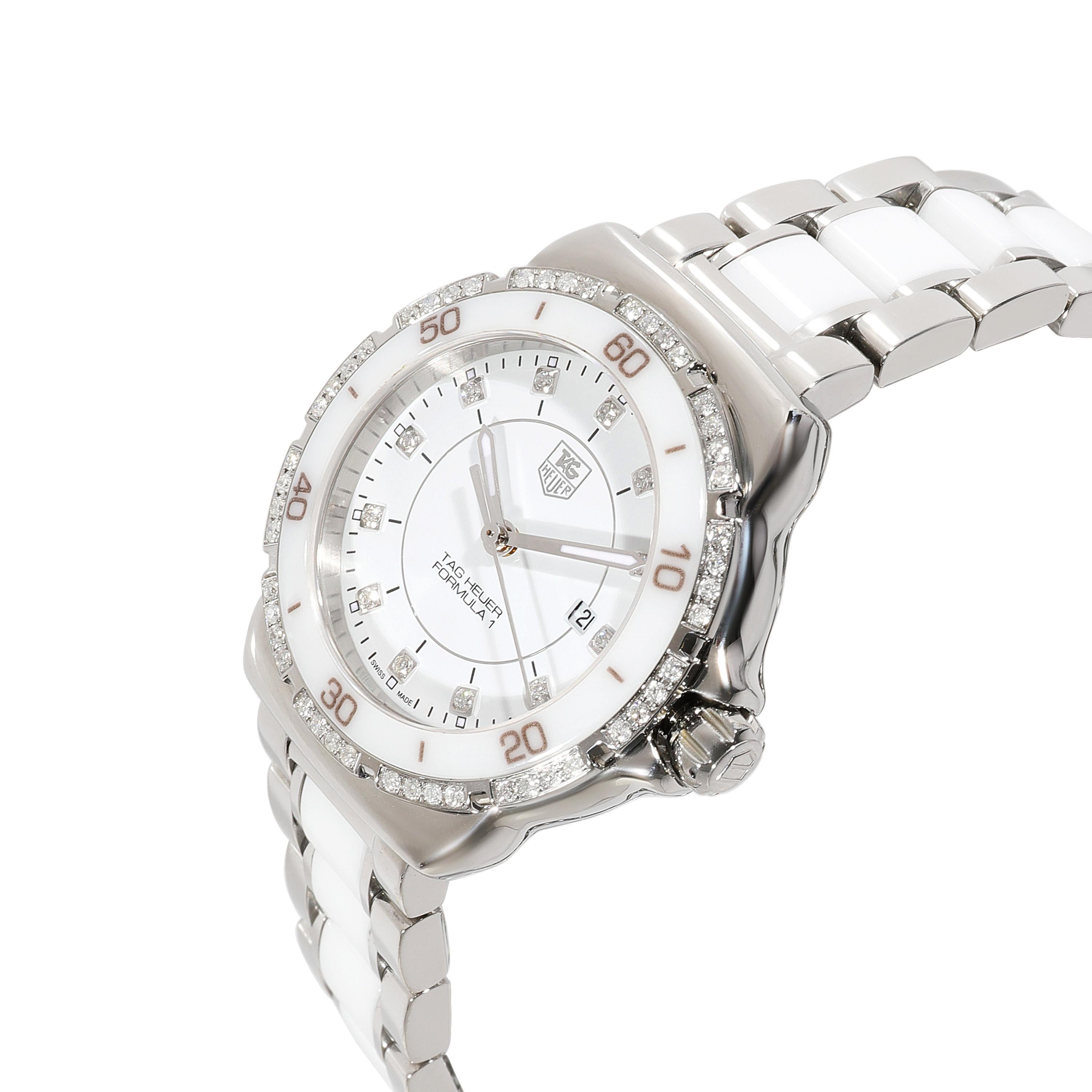 tag heuer formula 1 quartz white ceramic & diamond watch - wah1313.ba0868