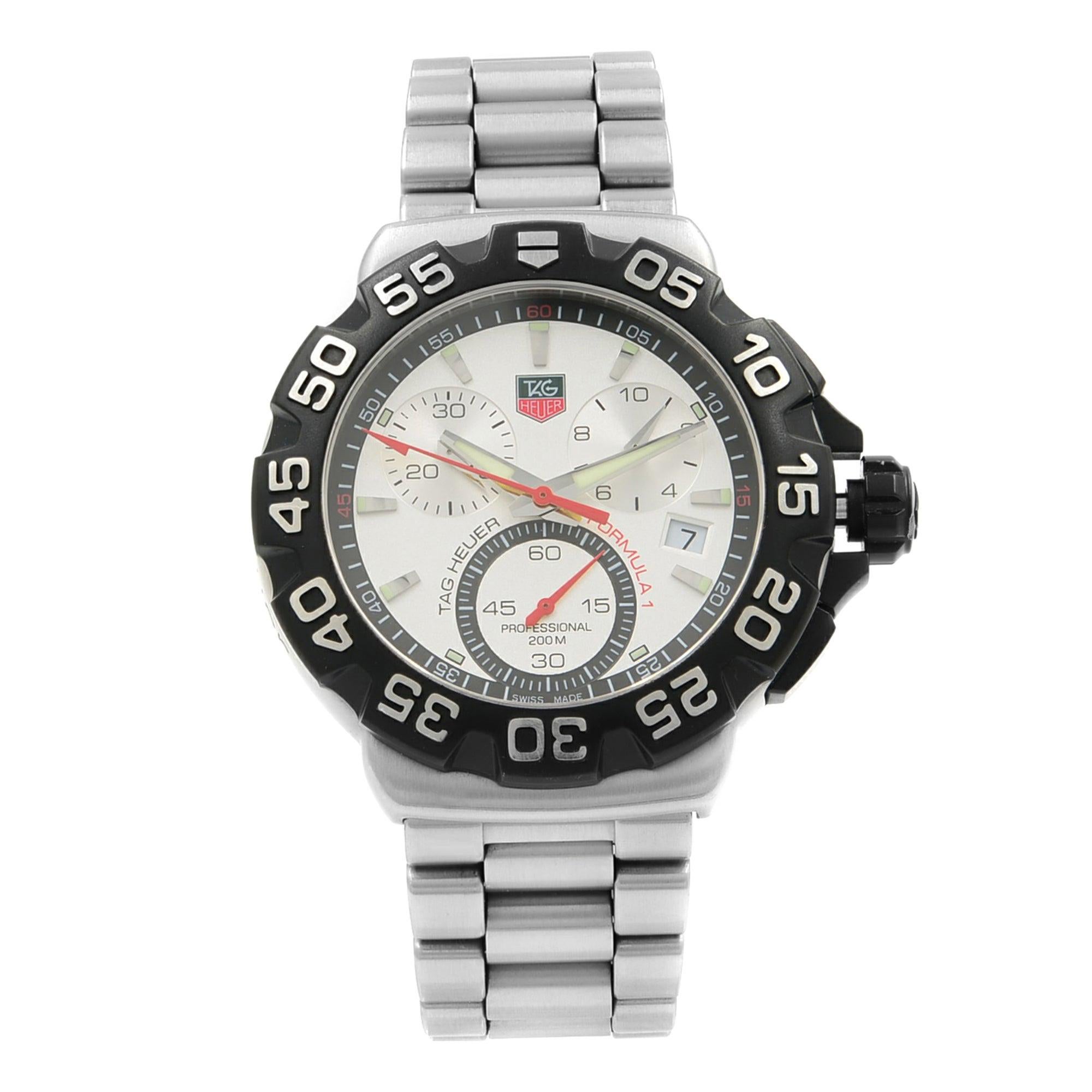 TAG Heuer Formula One F1 Chrono Steel Silver Dial Quartz Watch CAH1111.BA0850