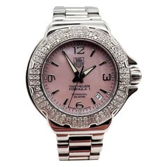 Tag Heuer Formula One F1 Diamond WAC1214.BA0852 Pink MOP Dial Steel Box Paper