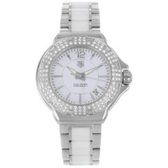 TAG Heuer Formula One Montre à quartz en acier et céramique blanche pour femmes WAH1215.BA0861