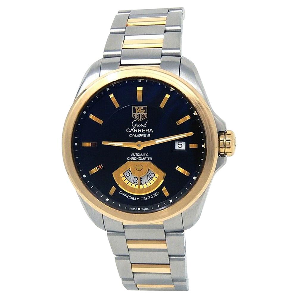 TAG Heuer Grand Carrera 18k Yellow Gold & Stainless Steel Watch WAV515A.BD0903 For Sale