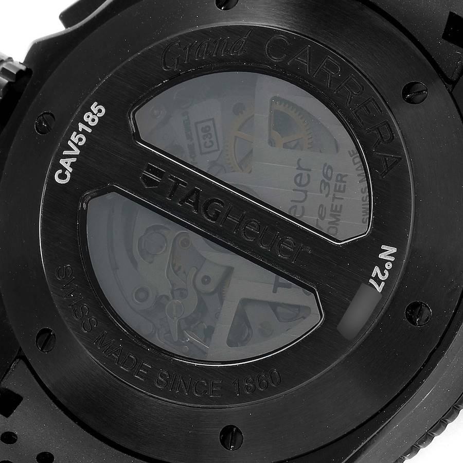 Tag Heuer Grand Carrera 36 RS Caliber PVD Titanium Watch CAV5185 Box Card In Excellent Condition For Sale In Atlanta, GA