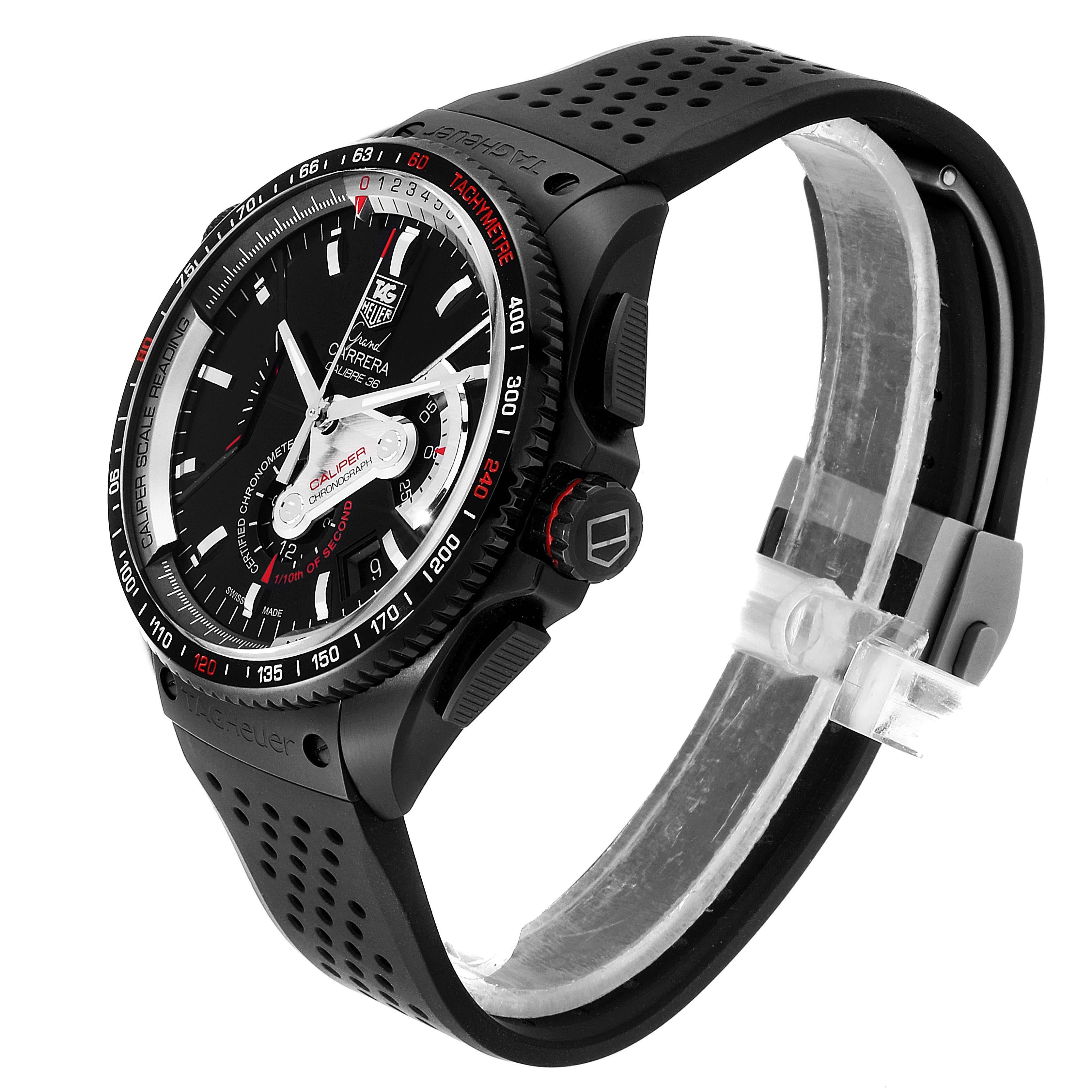 Men's TAG Heuer Grand Carrera 36 RS Caliper PVD Titanium Watch CAV5185.FC6237 For Sale