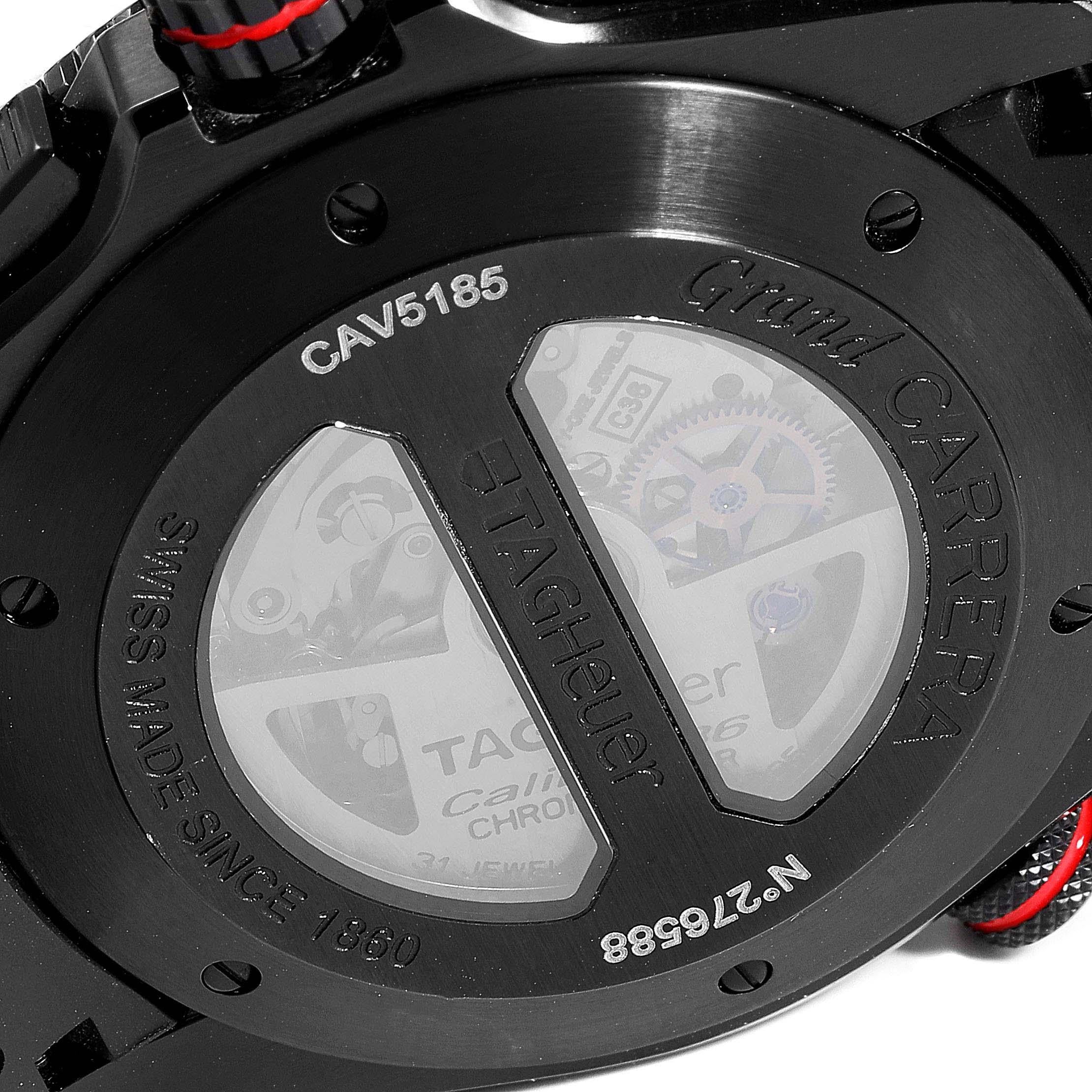TAG Heuer Grand Carrera 36 RS Caliper PVD Titanium Watch CAV5185.FC6237 For Sale 3