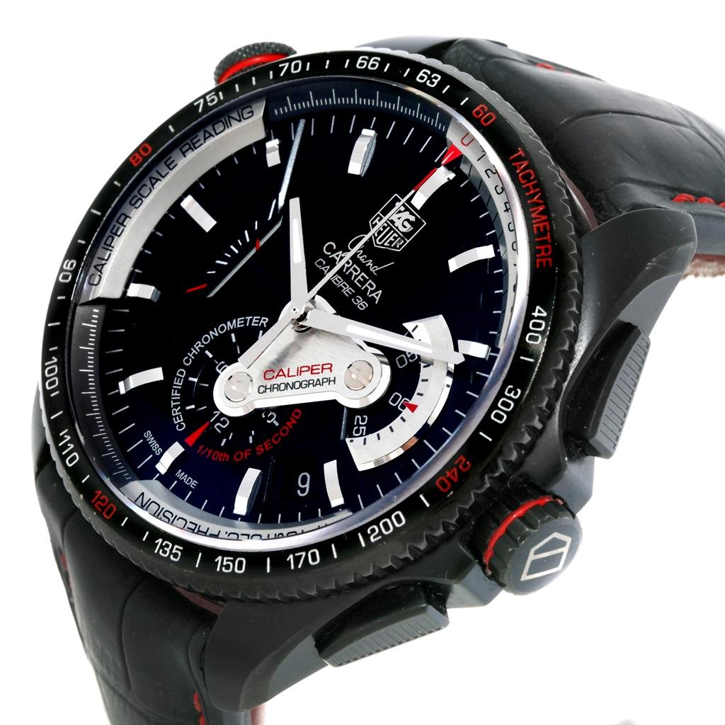 Men's TAG Heuer Grand Carrera 36 RS Caliper PVD Titanium Watch CAV5185.FC6237 For Sale