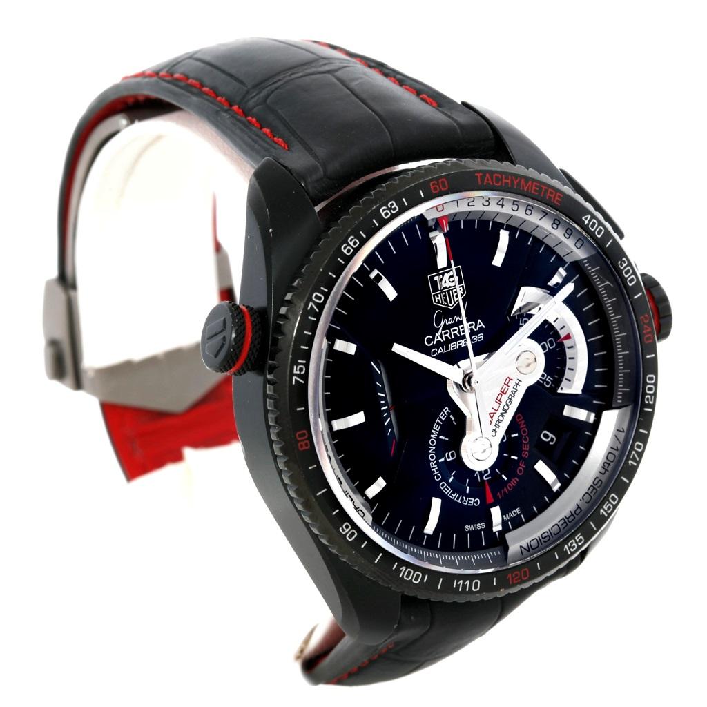 TAG Heuer Grand Carrera 36 RS Caliper PVD Titanium Watch CAV5185.FC6237 For Sale 1