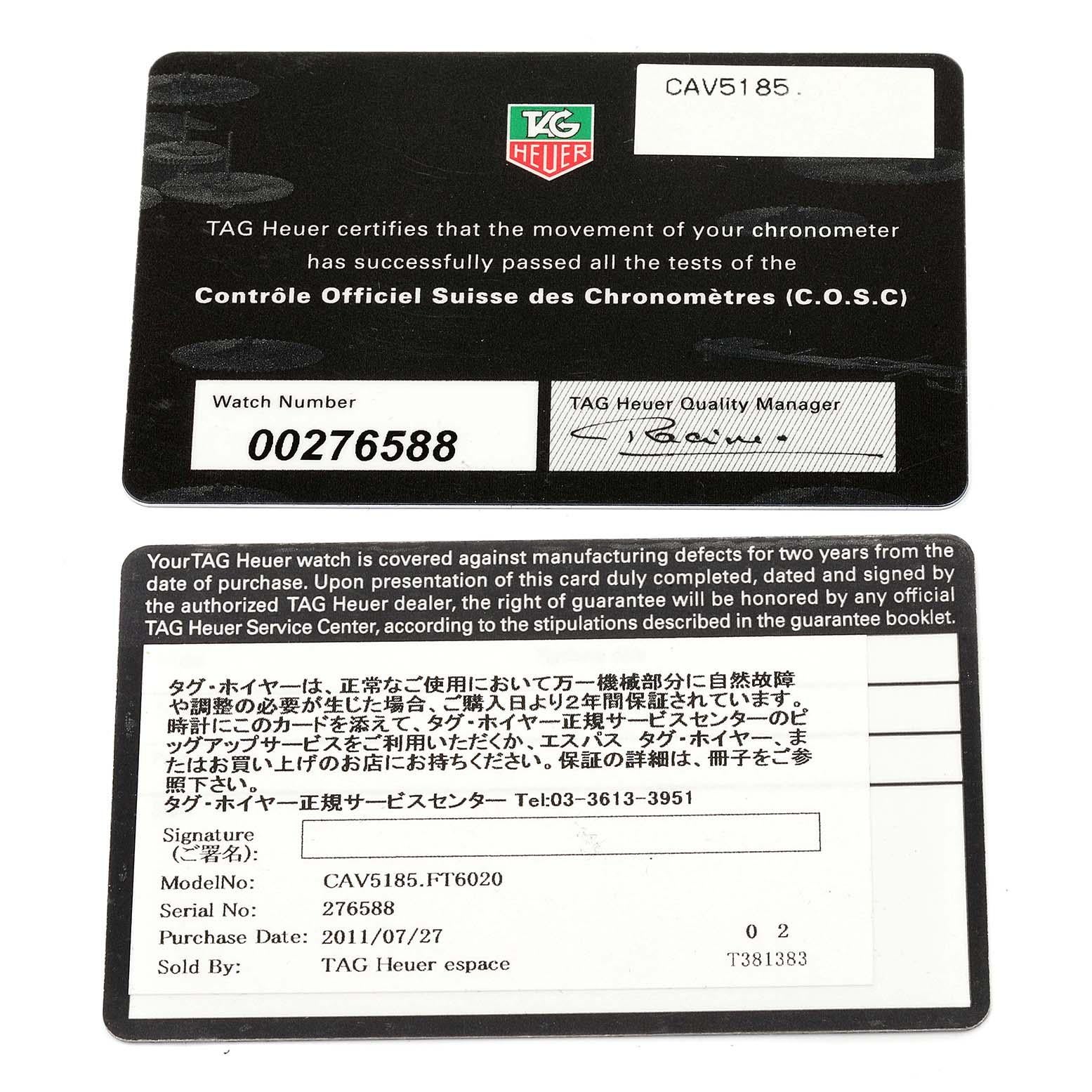 TAG Heuer Grand Carrera 36 RS Caliper PVD Titanium Watch CAV5185.FC6237 For Sale 5