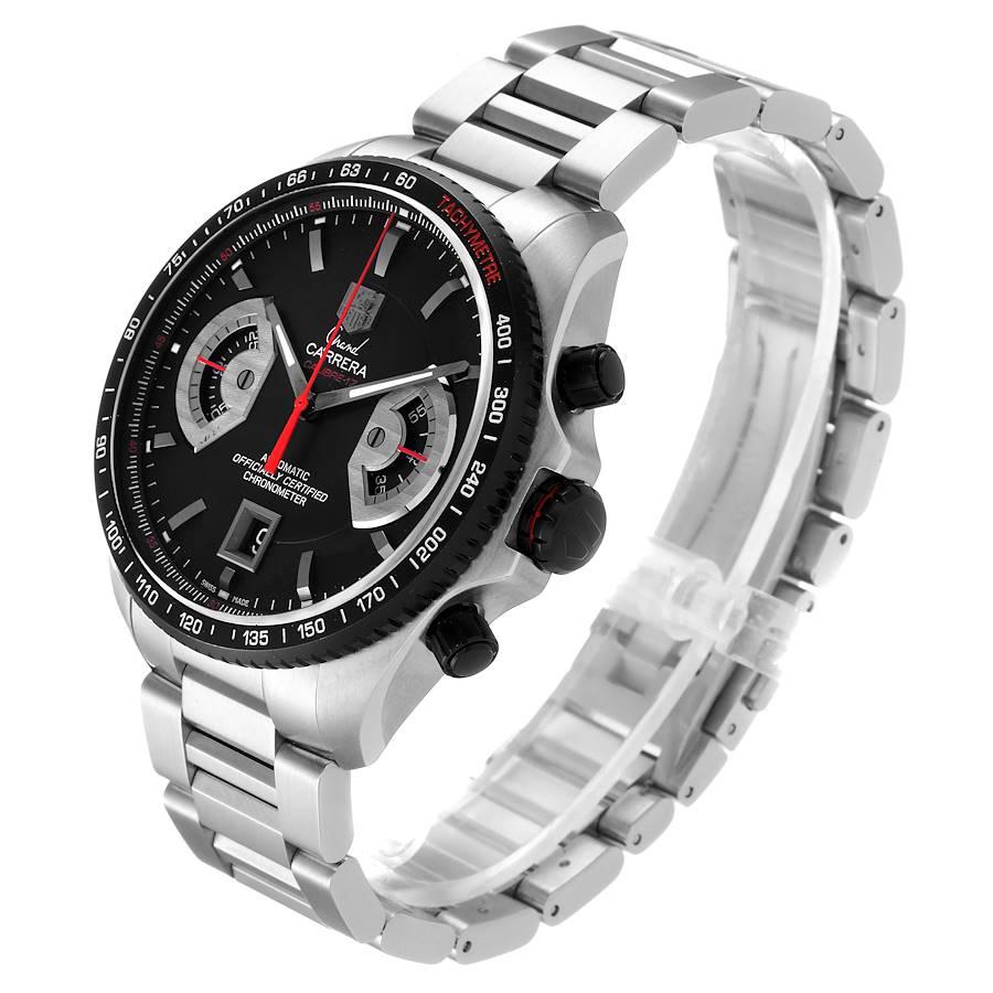 TAG Heuer Grand Carrera Schwarzes Zifferblatt Automatik Herrenuhr CAV511C Box Card im Angebot 1