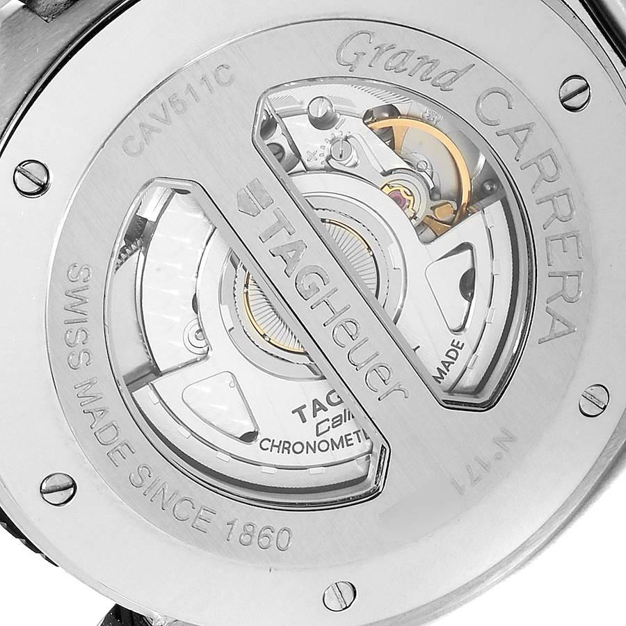 TAG Heuer Grand Carrera Schwarzes Zifferblatt Automatik Herrenuhr CAV511C Box Card im Angebot 3