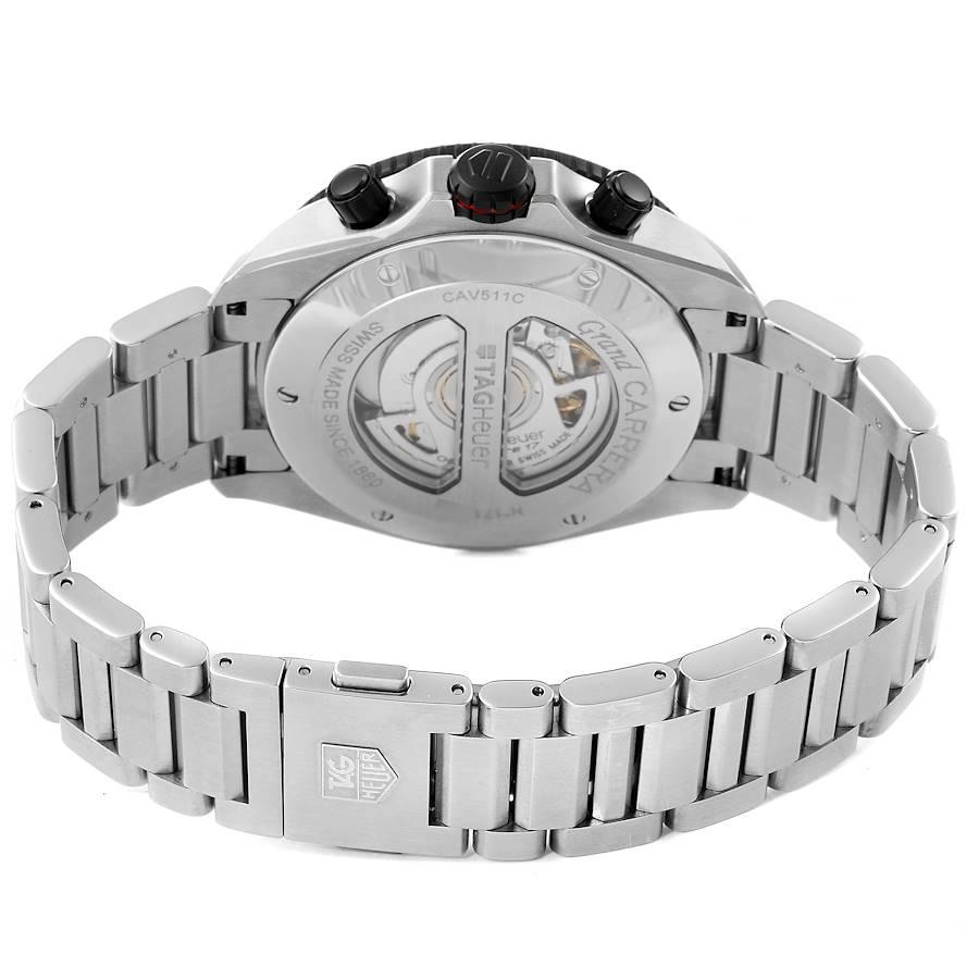 TAG Heuer Grand Carrera Schwarzes Zifferblatt Automatik Herrenuhr CAV511C Box Card im Angebot 4