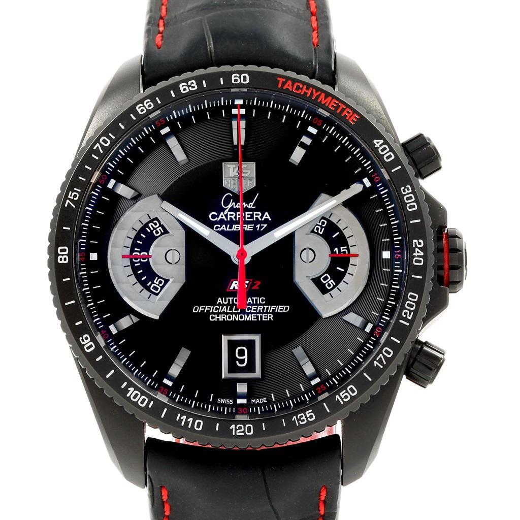 TAG Heuer Grand Carrera Black PVD Men’s Watch CAV518B For Sale 1